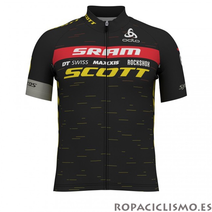 2020 Maillot Scott Sram Tirantes Mangas Cortas Negro